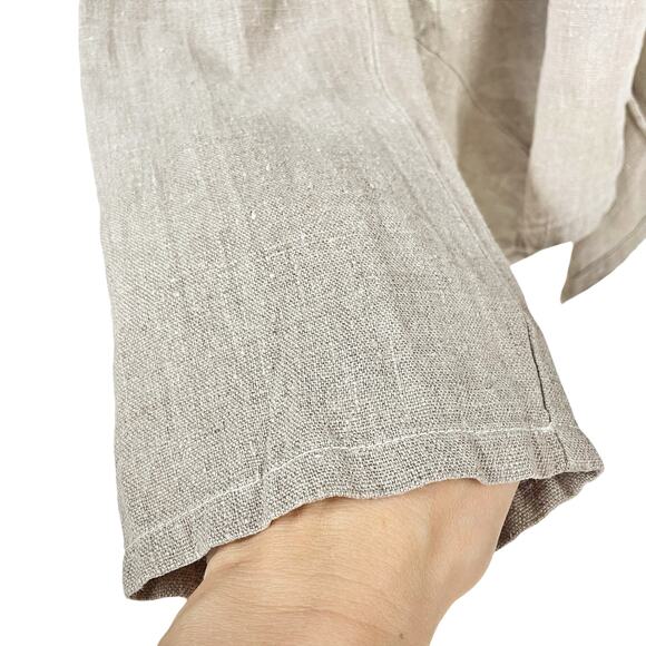 BRYN WALKER Kai Linen Long-Sleeve Tie-Front Waterfall Jacket S Beige Lagenlook - Picture 6 of 11